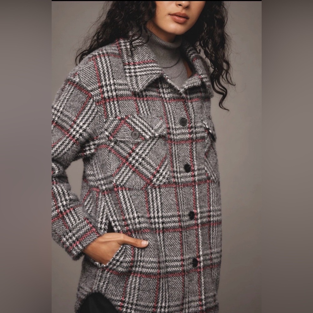 Greylin Anthropologie Knit Grey Jacket Women’s 
Up Fuzzy Boho Retro Size: S - Picture 3 of 12